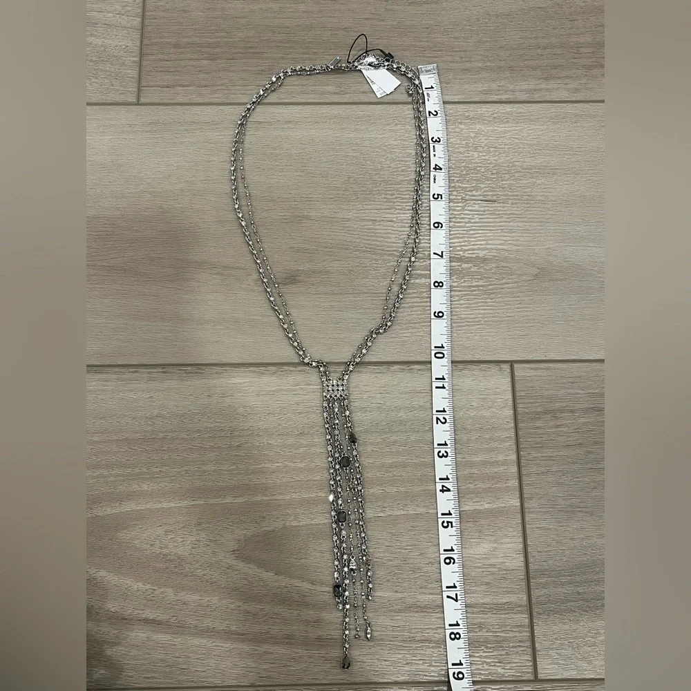 NEW White House Black Market WHBM Crystal Drop Fringe Necklace MSRP $65